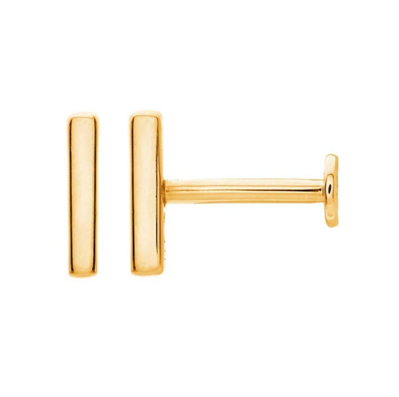 The Héritage Bar Studs- 14K Yellow Gold
